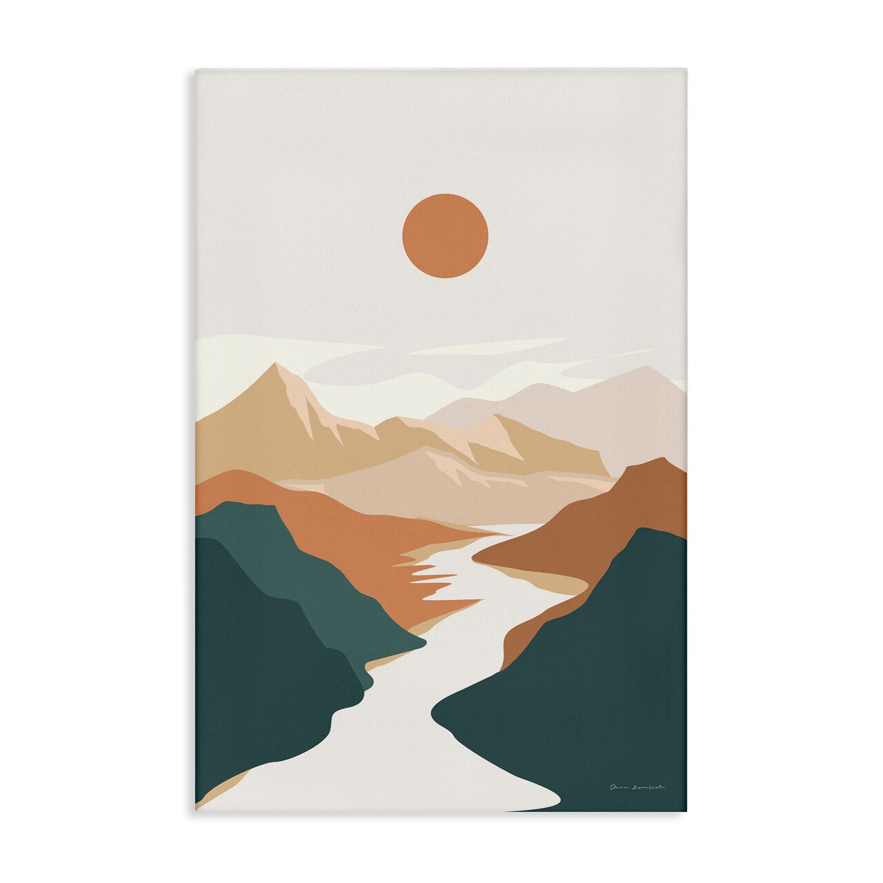 Stupell Industries Boho Mountain Valley Canvas Wall Art Design by Omar Escalante